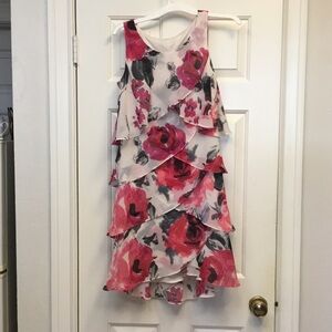 Floral Sleeveless Layered Dress M